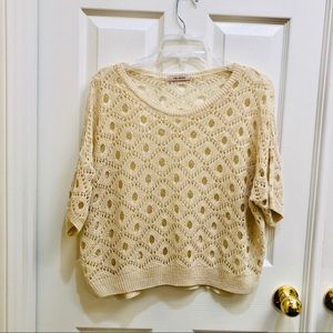 Crochet beige blouse size large